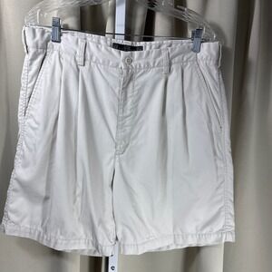 Nike Golf Mens Pleated Chino Shorts Stone Tan Size 36 Double Pleat Cotton Blend